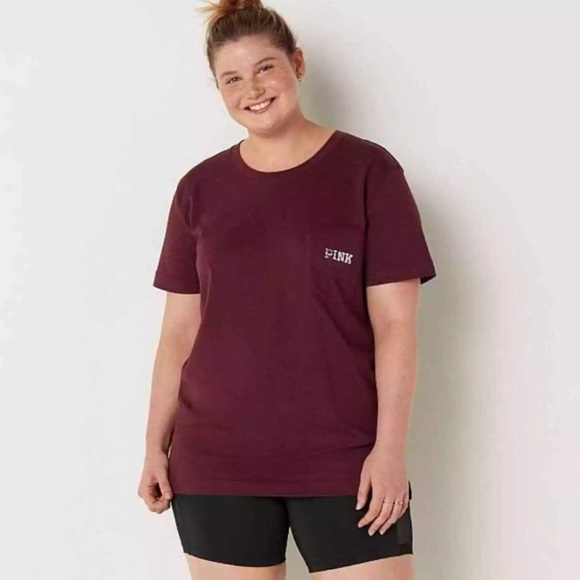 PINK VS Campus Sequins Short Sleeve Tee Top New With Tag - Picture 12 of 14